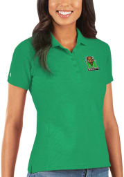 Antigua Marshall Thundering Herd Womens Green Legacy Pique Short Sleeve Polo Shirt
