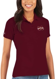 Antigua Mississippi State Bulldogs Womens Red Legacy Pique Short Sleeve Polo Shirt