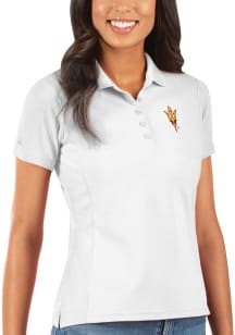 Antigua Arizona State Sun Devils Womens White Legacy Pique Short Sleeve Polo Shirt