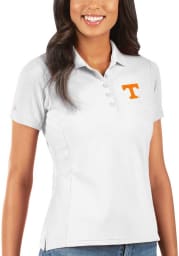 Antigua Tennessee Volunteers Womens White Legacy Pique Short Sleeve Polo Shirt