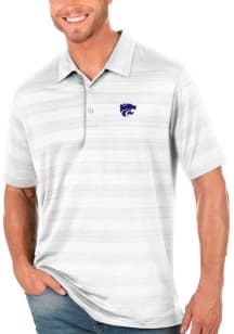 Antigua K-State Wildcats Mens White Compass Short Sleeve Polo