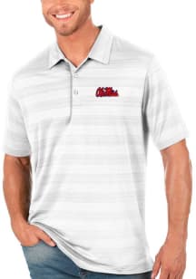 Antigua Ole Miss Rebels Mens White Compass Short Sleeve Polo