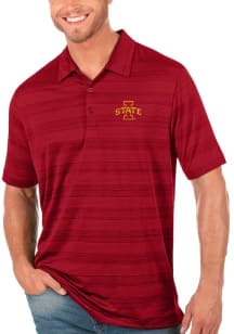 Antigua Iowa State Cyclones Mens Red Compass Short Sleeve Polo