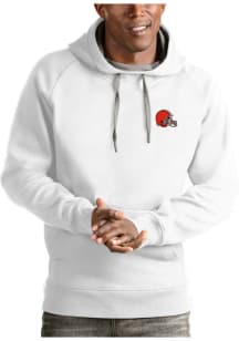 Antigua Cleveland Browns Mens White Victory Long Sleeve Hoodie