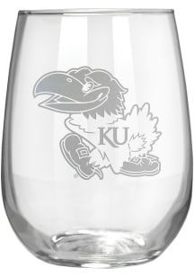 Kansas Jayhawks 15oz Laser Etch Stemless Wine Glass