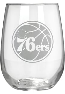 Philadelphia 76ers 15oz Laser Etch Stemless Wine Glass