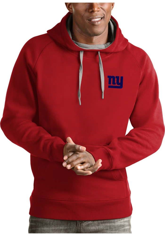 Antigua New York Giants Grey Victory Long Sleeve Hoodie, Grey, 52% Cot / 48% Poly, Size S, Rally House