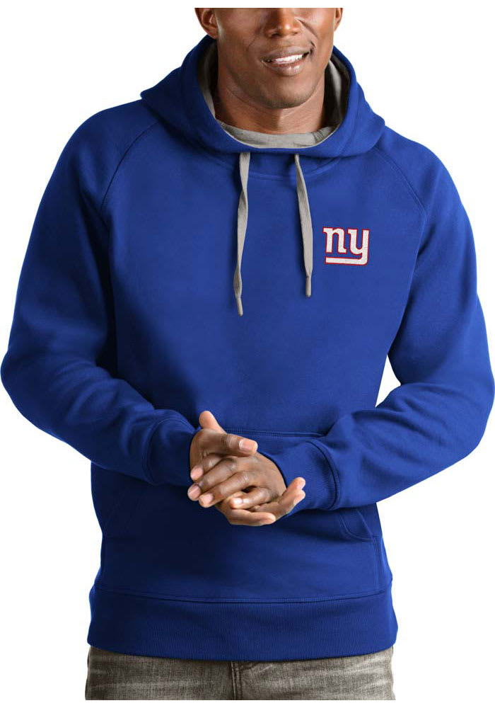 Antigua New York Giants Blue Victory Long Sleeve Hoodie, Blue, 52% Cot / 48% Poly, Size L, Rally House