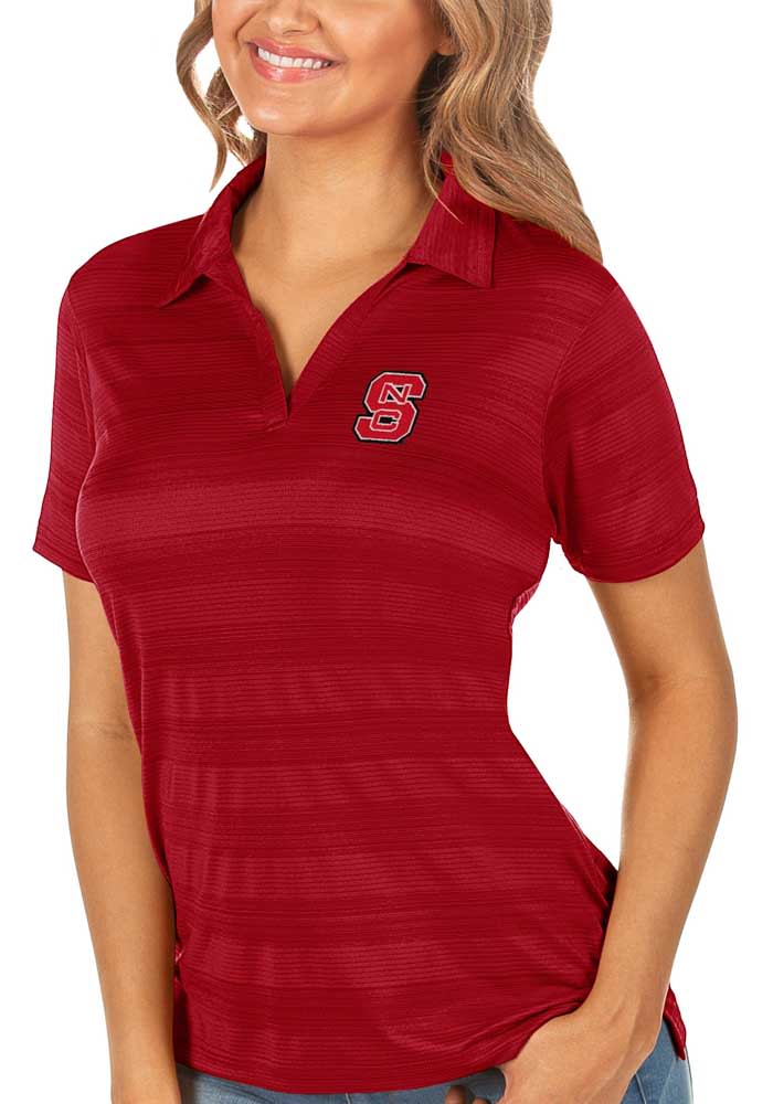 Antigua NC State Wolfpack Womens Red Compass Short Sleeve Polo Shirt