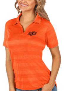 Antigua Oklahoma State Cowboys Womens Orange Compass Short Sleeve Polo Shirt