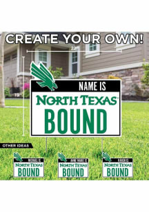 North Texas Mean Green Personalized School Bound Yard Sign - White