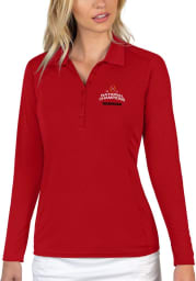 Antigua Georgia Bulldogs Womens Red 2021 CFP Tribute Long Sleeve Polo Shirt
