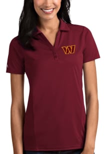 Antigua Washington Commanders Womens Maroon Tribute Short Sleeve Polo Shirt