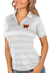 Antigua Washington Commanders Womens White Compass Short Sleeve Polo Shirt