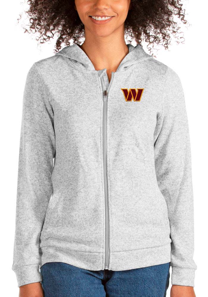 Women's Washington Commanders Antigua Black Victory Full-Zip Hoodie