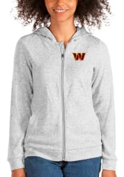 Antigua Washington Commanders Womens Grey Absolute Full Zip Hooded Sweatshirt