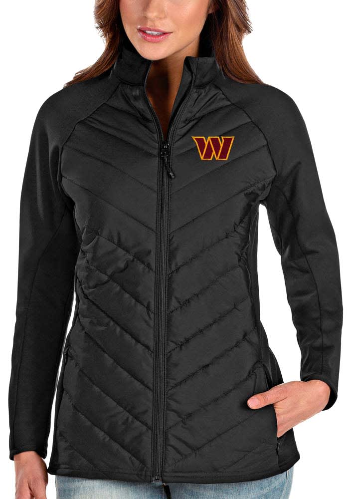 Women's Washington Commanders Antigua Black Victory Full-Zip Hoodie