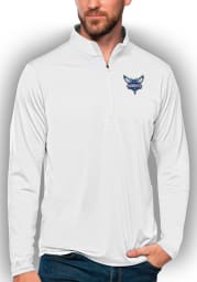 Antigua Charlotte Hornets Mens White Tribute Long Sleeve 1/4 Zip Pullover