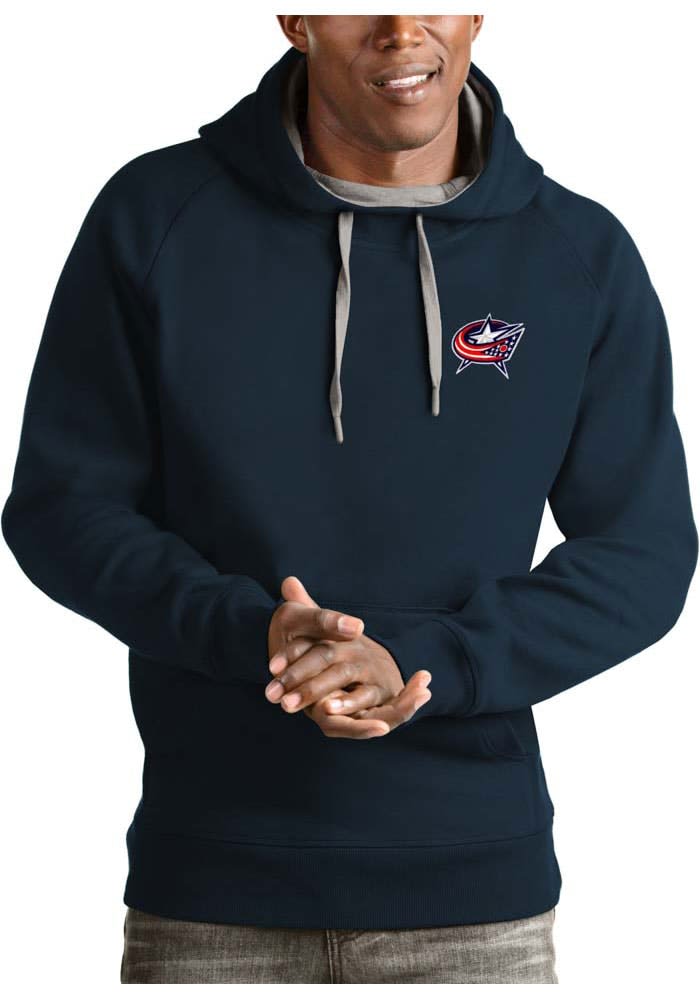 Antigua Columbus Blue Jackets Mens Navy Victory Long Sleeve Hoodie