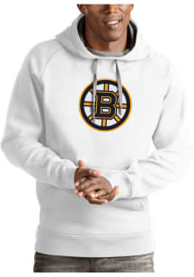 Antigua Boston Bruins Mens White Victory Long Sleeve Hoodie
