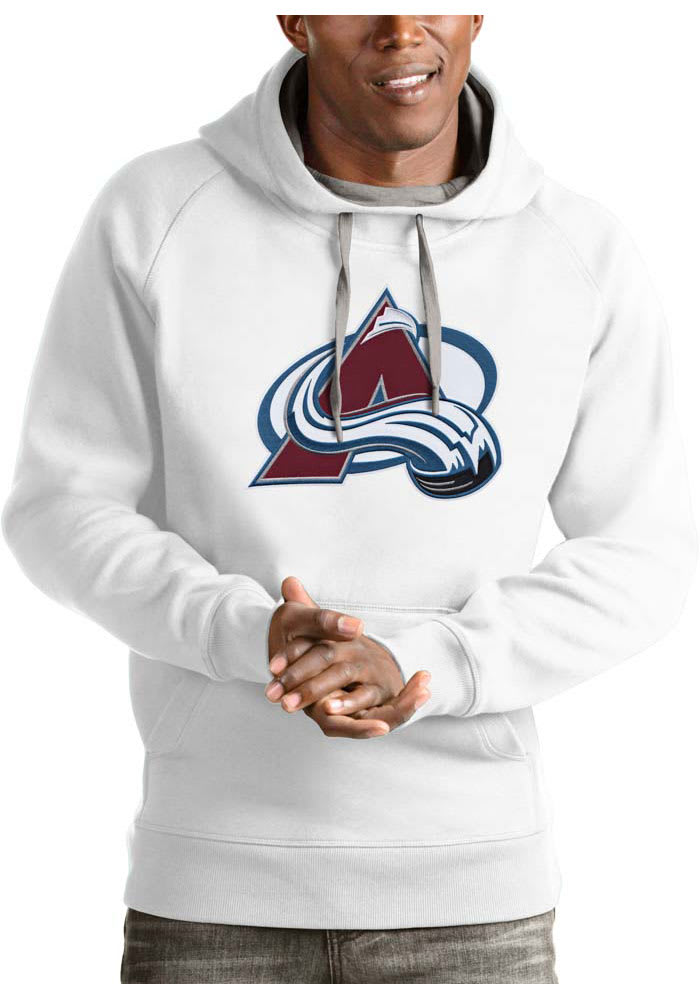 Antigua Colorado Avalanche Mens White Victory Long Sleeve Hoodie