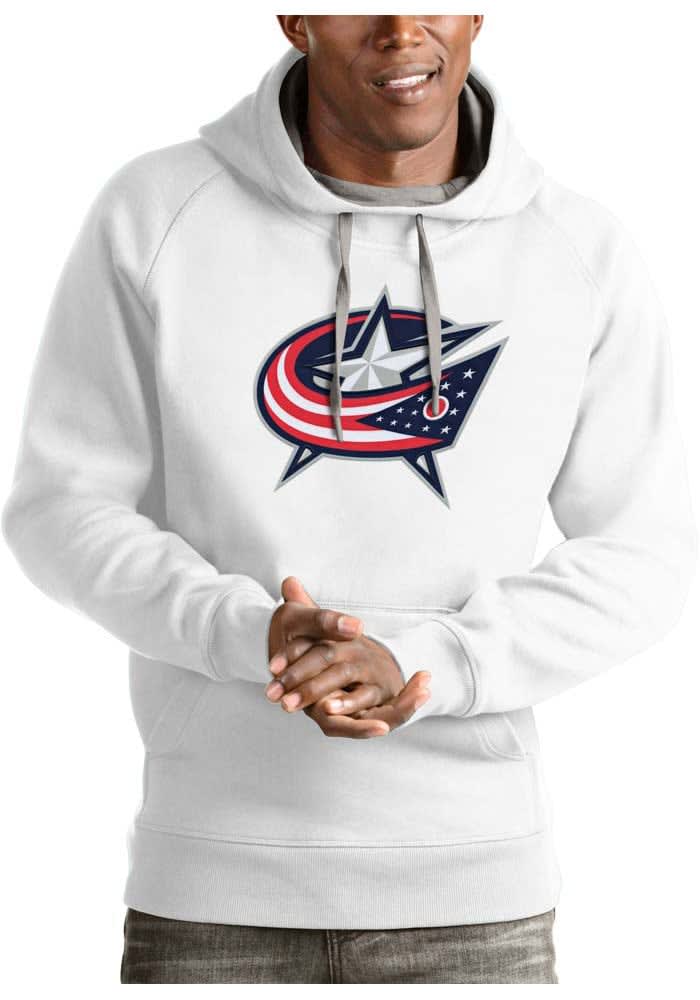 Antigua Columbus Blue Jackets Mens Full Front Victory Long Sleeve Hoodie