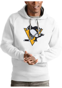 Antigua Pittsburgh Penguins Mens White Victory Long Sleeve Hoodie