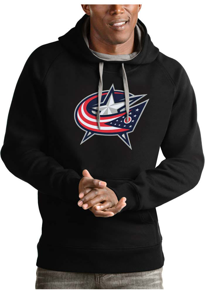 Antigua Columbus Blue Jackets Mens Full Front Victory Long Sleeve Hoodie