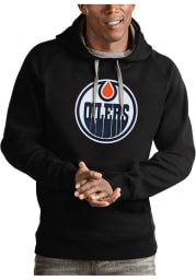 Antigua Edmonton Oilers Mens Black Victory Long Sleeve Hoodie