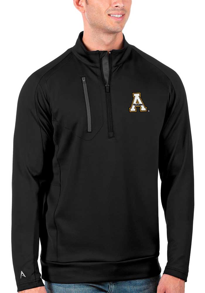 Antigua Appalachian State Mountaineers Mens Black Generation Long Sleeve 1/4 Zip Pullover