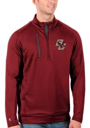 Antigua Boston College Eagles Mens Red Generation Long Sleeve 1/4 Zip Pullover