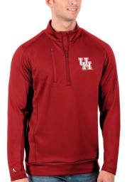 Antigua Houston Cougars Mens Red Generation Long Sleeve 1/4 Zip Pullover