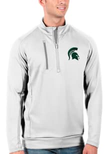 Antigua Michigan State Spartans Mens White Generation Long Sleeve 1/4 Zip Pullover