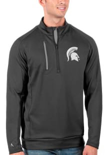 Antigua Michigan State Spartans Mens Grey Generation Long Sleeve 1/4 Zip Pullover