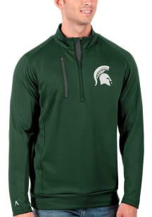 Antigua Michigan State Spartans Mens Green Generation Long Sleeve 1/4 Zip Pullover