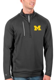 Antigua Michigan Wolverines Mens Grey Generation Long Sleeve 1/4 Zip Pullover
