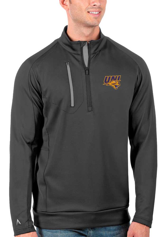 Antigua Northern Iowa Panthers Mens Grey Generation Long Sleeve 1/4 Zip Pullover