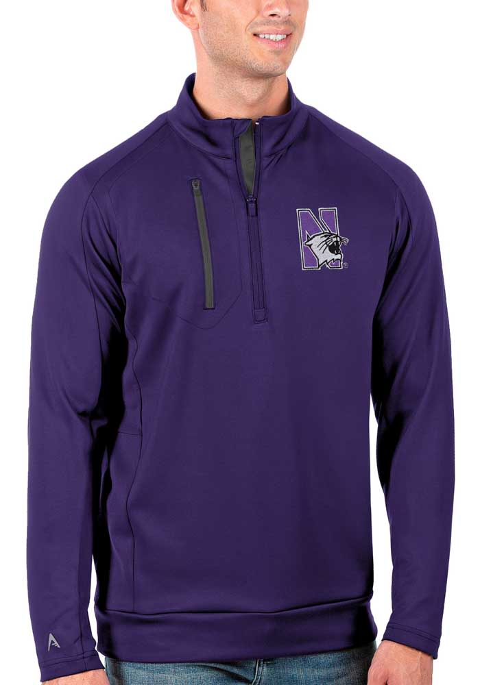 Antigua Northwestern Wildcats Mens Purple Generation Long Sleeve 1/4 Zip Pullover