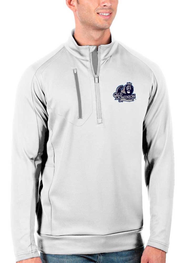 Antigua Old Dominion Monarchs Mens White Generation Long Sleeve 1/4 Zip Pullover
