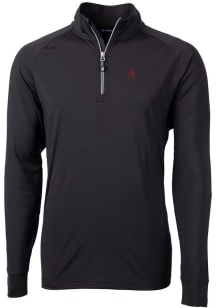 Cutter and Buck Alabama Crimson Tide Mens Black Adapt Eco Knit Recycled Big and Tall 1/4 Zip Pul..