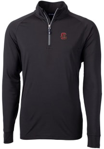 Cutter and Buck Cornell Big Red Mens Black Adapt Eco Knit Recycled Big and Tall 1/4 Zip Pullover