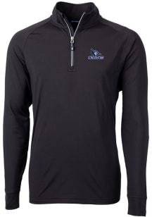 Cutter and Buck Creighton Bluejays Mens Black Adapt Eco Knit Recycled Big and Tall 1/4 Zip Pullo..