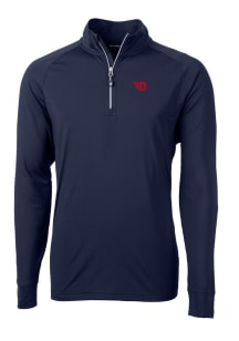 Cutter and Buck Dayton Flyers Mens Navy Blue Adapt Eco Knit Recycled Big and Tall 1/4 Zip Pullov..