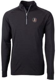 Cutter and Buck Florida State Seminoles Mens Black Adapt Eco Knit Recycled Big and Tall 1/4 Zip Pullover