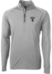 Cutter and Buck Howard Bison Mens Grey Adapt Eco Knit Recycled Big and Tall 1/4 Zip Pullover