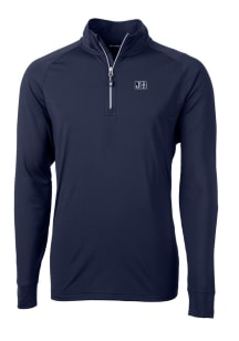 Cutter and Buck Jackson State Tigers Mens Navy Blue Adapt Eco Knit Recycled Big and Tall 1/4 Zip..