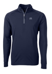 Cutter and Buck Jackson State Tigers Mens Navy Blue Adapt Eco Knit Recycled Big and Tall 1/4 Zip Pullover