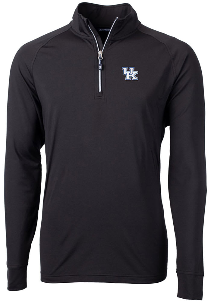 Cutter and Buck K-State Wildcats Mens Black Adapt Eco Knit Recycled Big and Tall 1/4 Zip Pullover