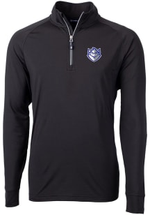 Cutter and Buck Saint Louis Billikens Mens Black Adapt Eco Knit Recycled Big and Tall 1/4 Zip Pu..