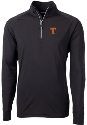 Cutter and Buck Tennessee Volunteers Mens Black Adapt Eco Knit Recycled Big and Tall 1/4 Zip Pullover
